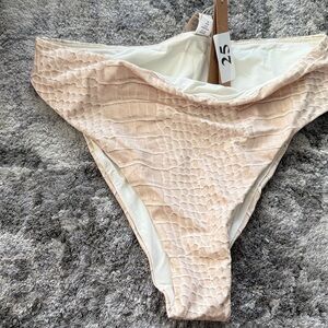 Skims Textured Cream Bikini Bottom